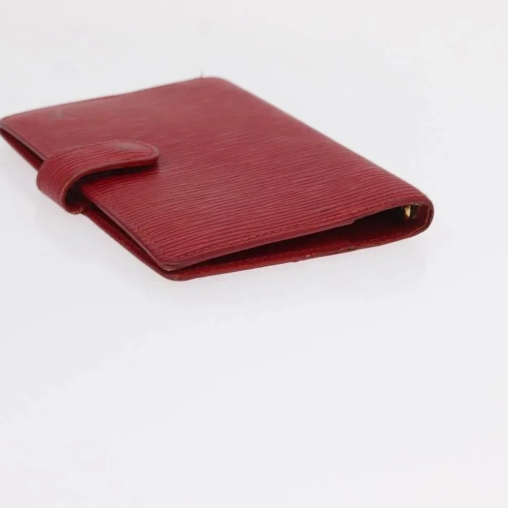 LOUIS VUITTON Epi Agenda Day Planner Cover 2 Set Red Brown LV Auth 151146